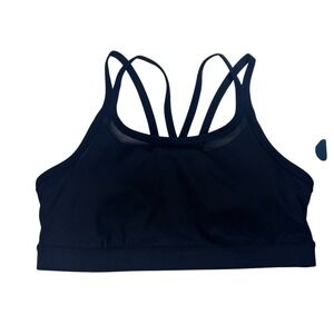 Tek Gear Sports Bra Mesh Racerback Athletic Workout‎ Size Large Black NEW